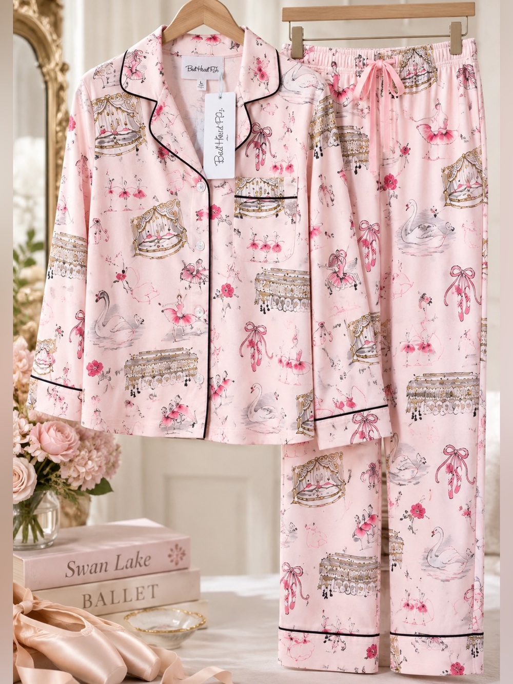 BedHead PJs Swan Lake Ballet Pajama Set - Pink - Large NWT